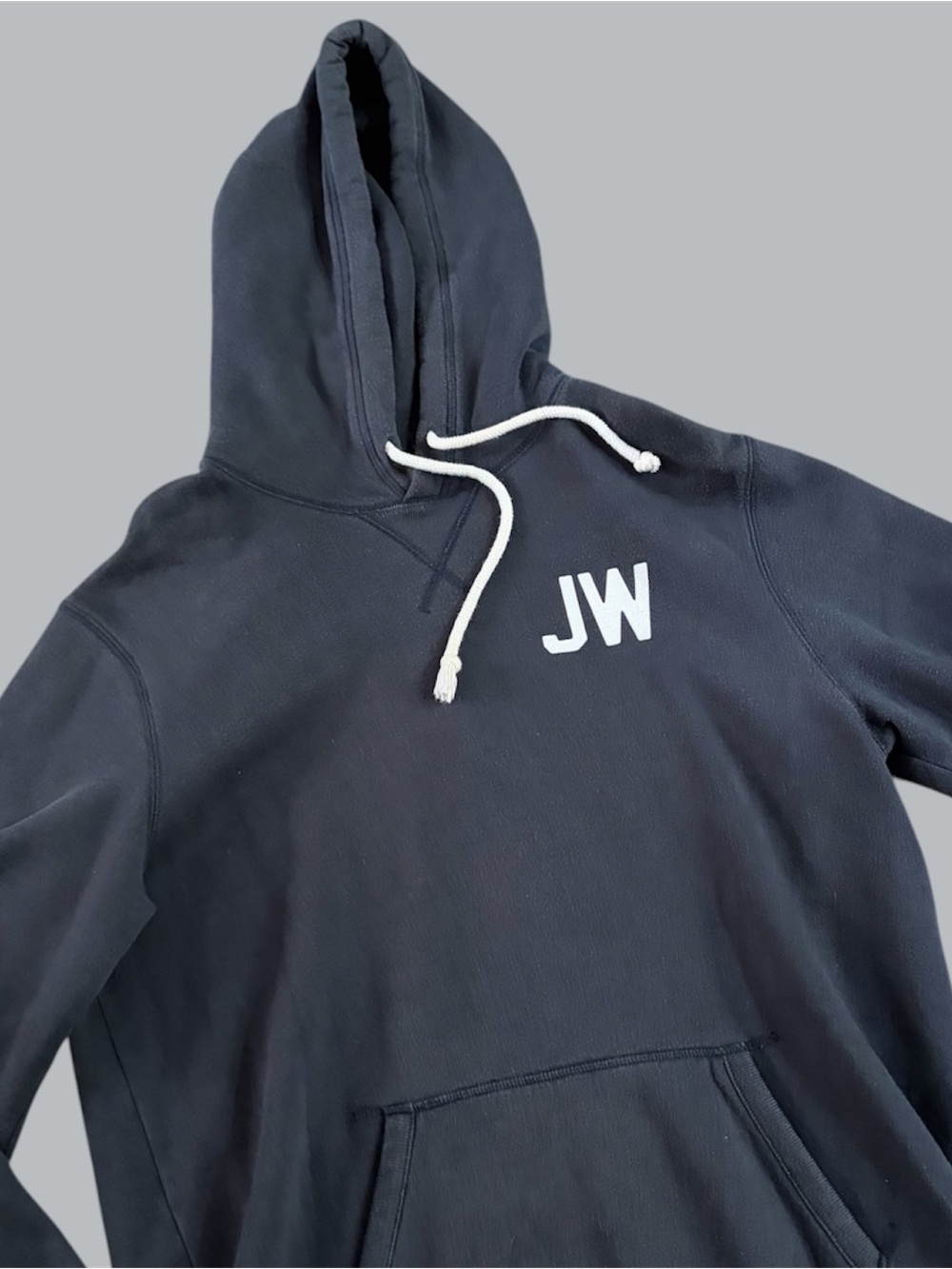 Jack Wills Navy Hoodie with White Drawcords and JW Chest Logo
